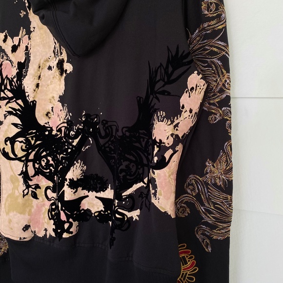 Ruthless Art Embroidered Rhinestone Embellished Black Hoodie Medium - Picture 15 of 17